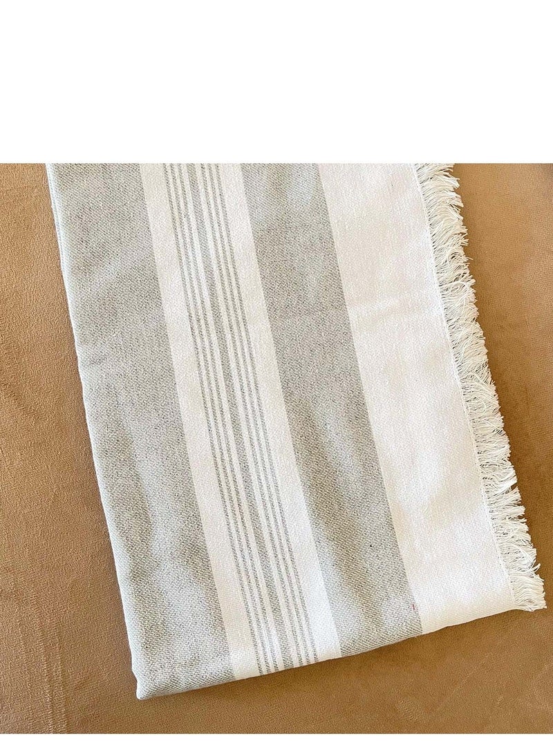 إنشز هوم غطاء كنبة رمادي بخطوط أنيقة متعدد الاستخدام  220*90 سم - Image 4